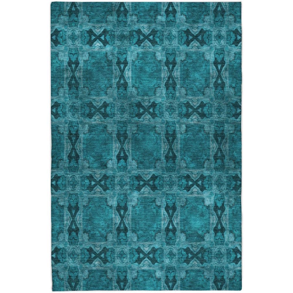 Dream Shag Premium Machine Washable Abstract ADS564 Teal 10 ft. x 14 ft. Area Rug price history on PriceWatchPro