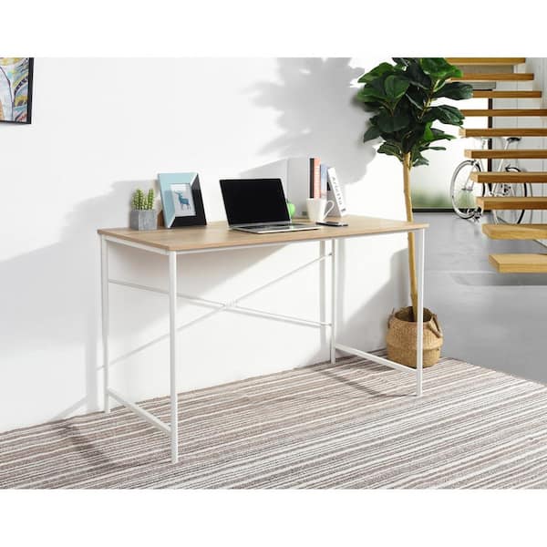 Aoibox 59 in. White Home Office Computer Desk with Hutch SNMX621