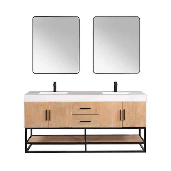 Altair Bianco 72 in. W x 22 in. D x 34 in. H Double Sink Bath Vanity in ...