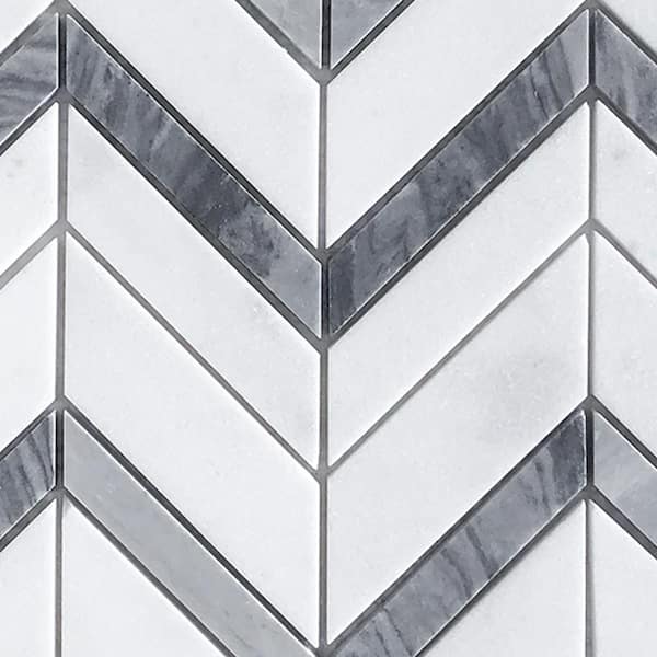 Jeffrey Court Glacier Edge White and Gray 9.875 in. x 11.25 in