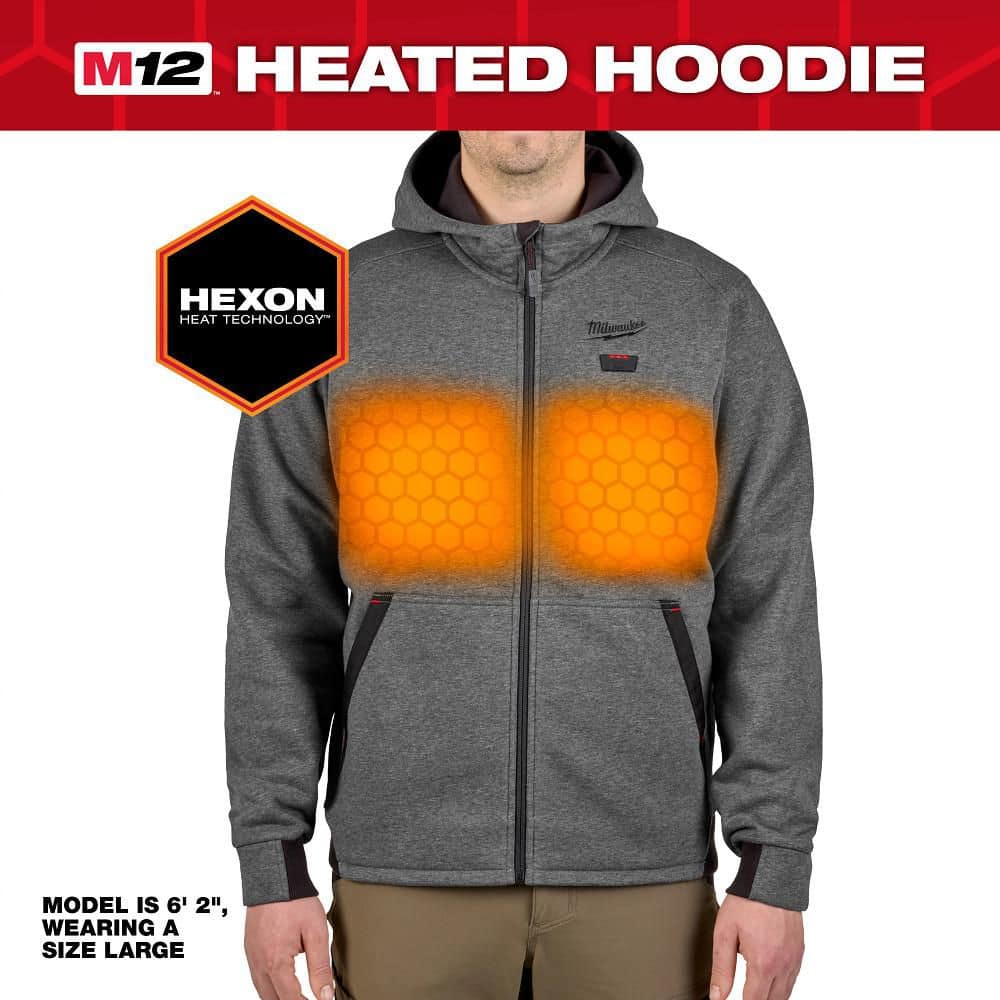 Men's Small M12 12-Volt Lithium Ion Cordless Gray Heated Hooded Jacket Kit With (1) 2.0 Ah Battery and Charger price history on PriceWatchPro