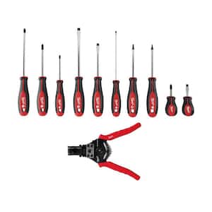 Screwdriver Set with Automatic Wire Stripper and Cutter (11-Piece)