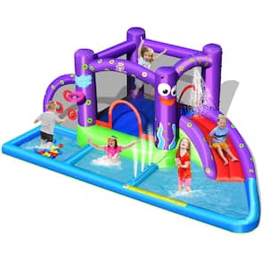 Inflatable Water Slide Castle Kids Bounce House w/Octopus Style Blower Excluded
