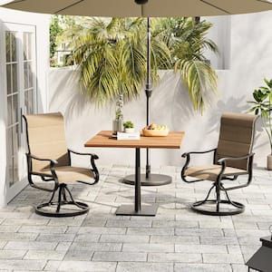 Outdoor Dining Armchairs with Cushion-Gentle Rocking Motion And 360° Swivel