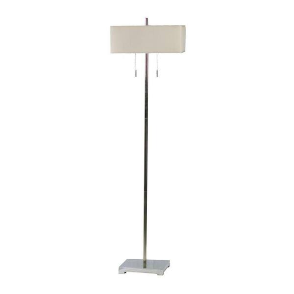 Absolute Decor 57 in. Burnished Steel Metal Floor Lamp with Twin Light