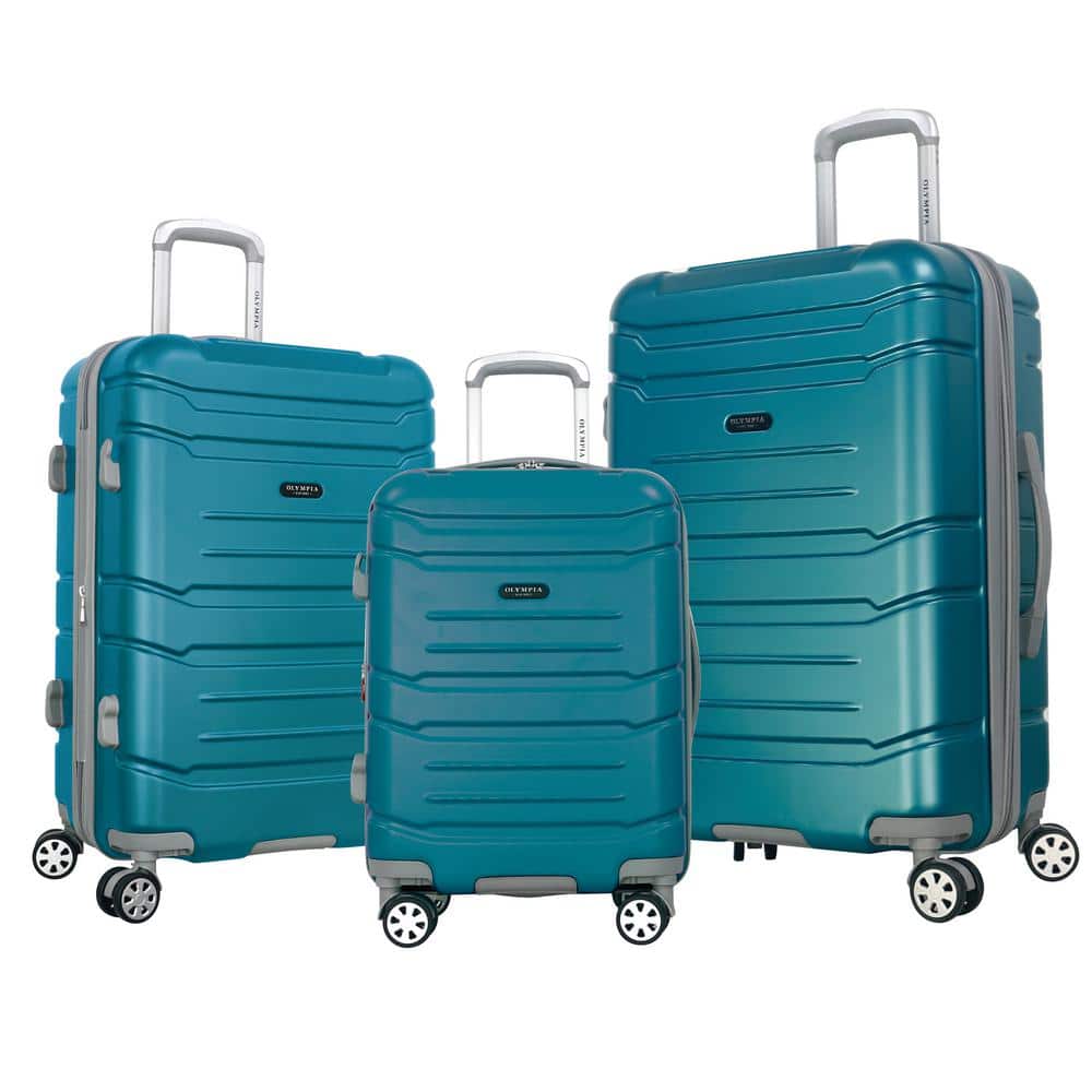 Olympia USA Denmark 3-Piece Expandable Hardcase Luggage Set, Blue -  HF-2200-3-TL