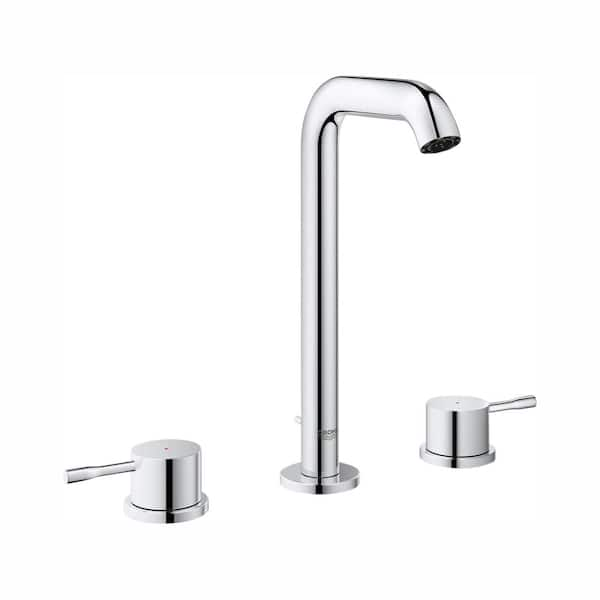 GROHE Essence New 8 in. Widespread 2-Handle 1.2 GPM High-Arc Bathroom Faucet in StarLight Chrome