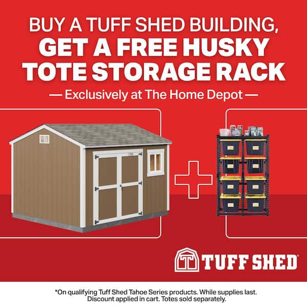 Professionally Installed Tahoe Lakeridge 10 ft x 12 ft Wood Storage Shed with 7 ft. High Sidewall (120 sq. ft.)