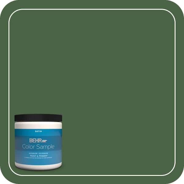 BEHR PREMIUM PLUS 8 oz. #S400-7 Deep Viridian Satin Enamel Interior/Exterior Paint & Primer Color Sample