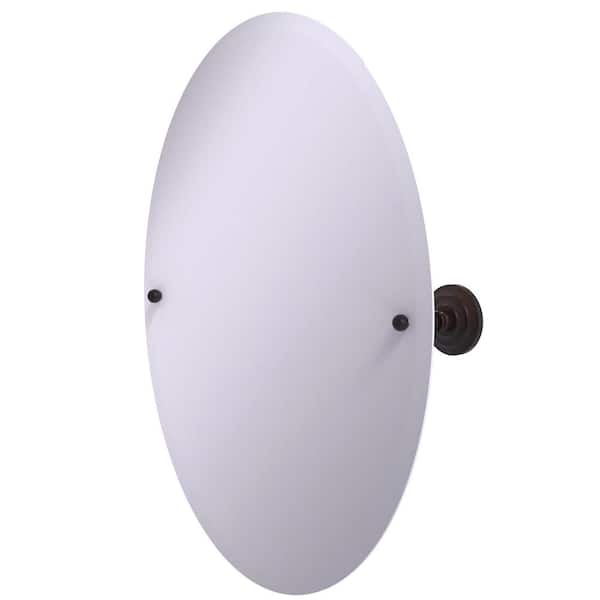 Allied Brass Prestige 21 in. W x 28 in. H Frameless Oval Beveled Edge Bathroom Vanity Mirror in Venetian Bronze