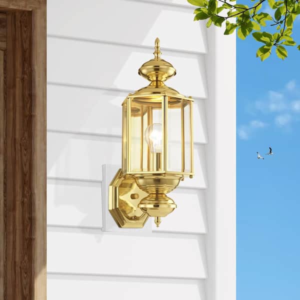 Bannington 1 Light Polished Brass Outdoor Wall Sconce