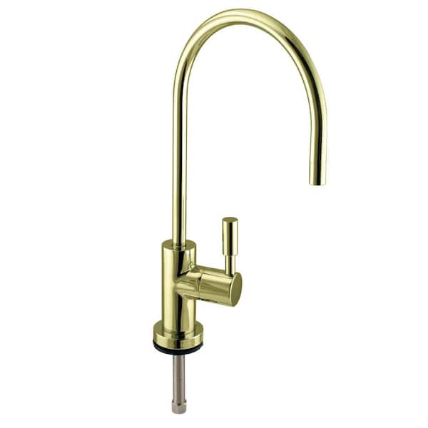 Westbrass 11 in. Contemporary 1-Lever Handle Cold Water Dispenser Faucet, Polished Brass