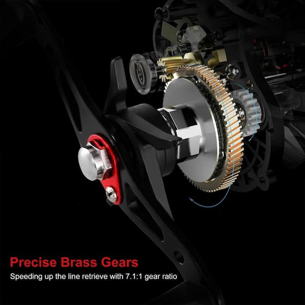 Baitcasting Reel Dual Brakes Lightweight 7.1:1 High Speed Gear Ratio 6  Stainless Steel Ball Bearings Baitcaster