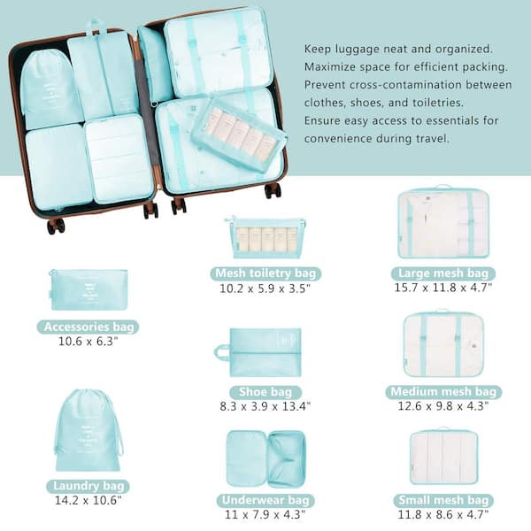 Merax 6 or more Bags 10Piece Blue ABS Hardshell Dual Spinner