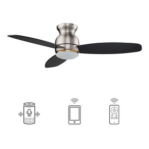 Trendsetter 48 in. Dimmable LED Indoor/Outdoor Nickel Smart Ceiling Fan with Light and Remote, Works w/Alexa/Google Home