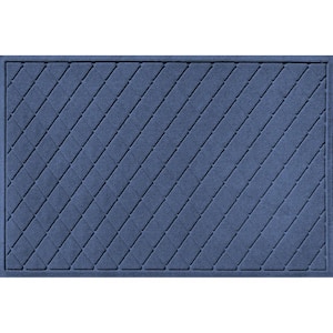 Waterhog Argyle Medium Gray 23 in. x 35 in. Pet Polyester Indoor Outdoor Door Mat