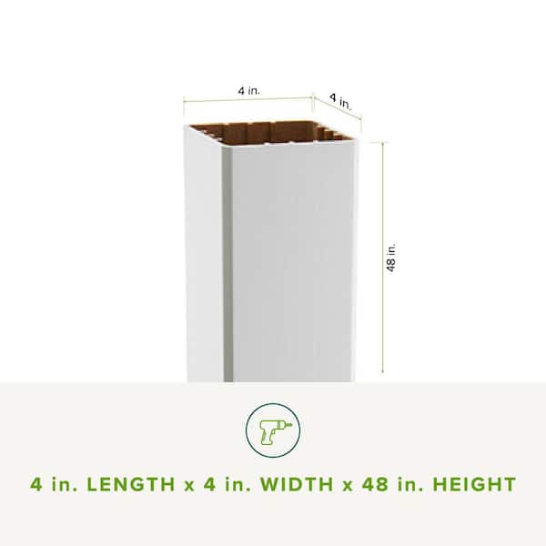 Trex 4-in x 4-in Classic White Composite Deck Post Base Trim