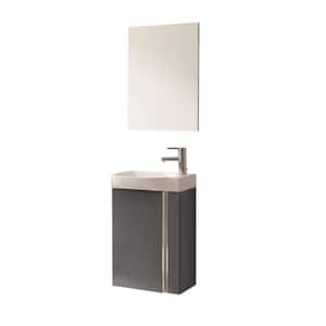 Elegance 18 in. W x 10 in. D x 24 in. H. Single Sink Bath Vanity in Anthracite with Top and Mirror
