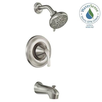 Darcy Single-Handle 5-Spray 1.75 GPM Tub and Shower Faucet in Spot Resist Brushed Nickel (Valve Included)