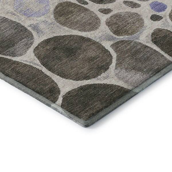 Mayfield Premium Machine Washable Abstract AMF1993 Chocolate 5 ft. x 7 ft. 6 in. Area Rug