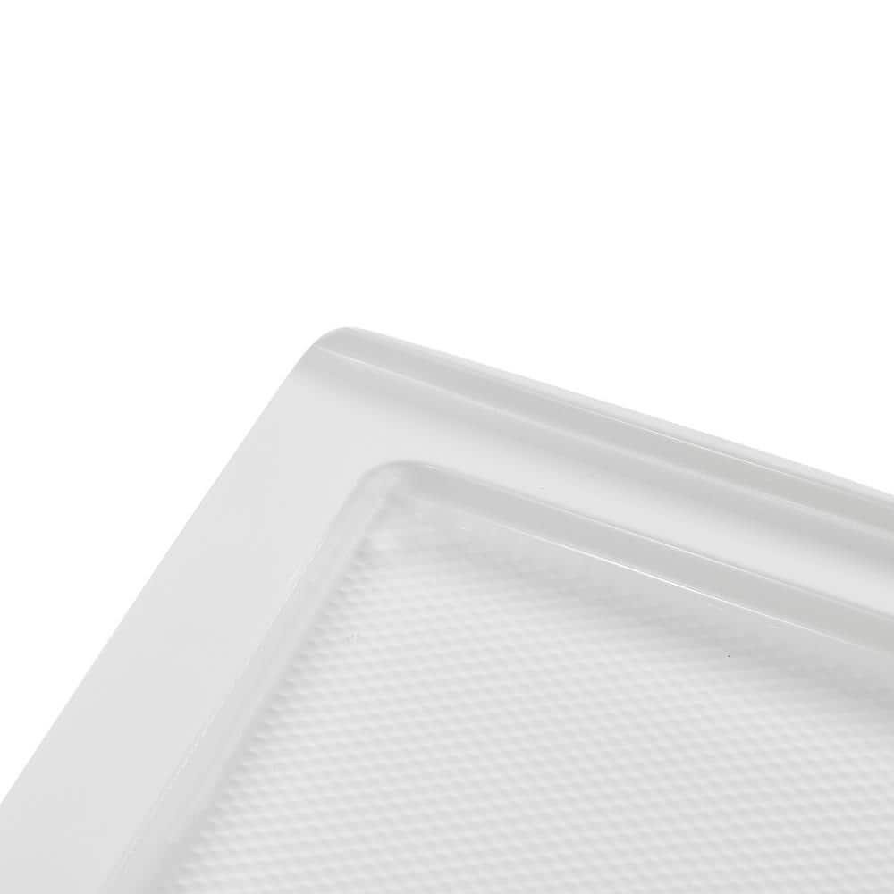 Glossy White 36'' Square Acrylic Corner Shower Base with Drain