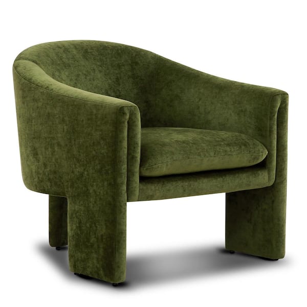 Ennis Distressed Green Velvet Lounge Arm Chair