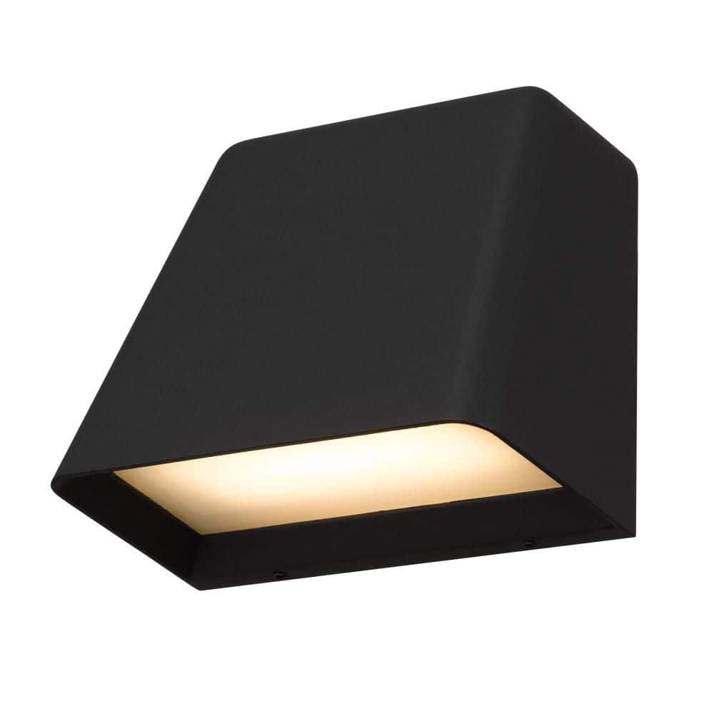 5.5 in. Black LED Wall Sconce, 1 Light 12W 3 Color Dimmable with Sand Blast Glass Diffuser for Patio Garage Entryway price history on PriceWatchPro