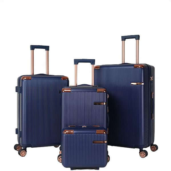 4-Piece Blue ABS Hardside 360° Spinner Lightweight TSA Lock Luggage Set for Travel durable construction
