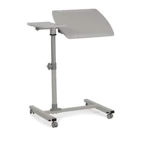 16 in. W Rectangular Glossy White Adjustable Height Mobile Laptop Desk/Reading Table with Tilting Top