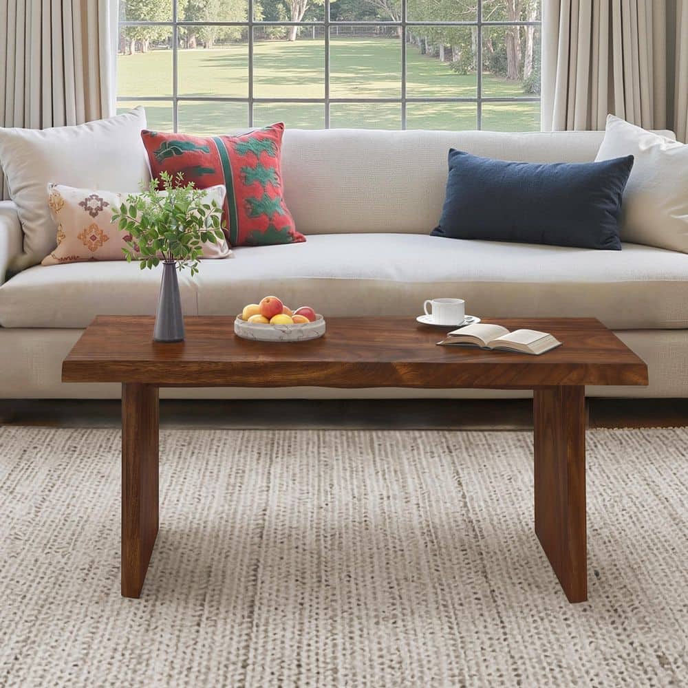 OrangeOne Salah 47.72 in. Rustic Walnut Wood Table Rectangle South