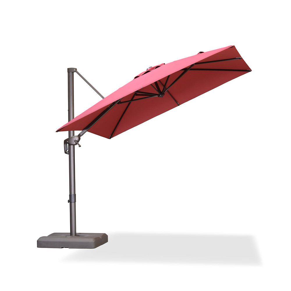 9 ft. x 11.5 ft. Cantilever Patio Umbrella Bronze Colored Aluminum Offset 360° Rotation Umbrella in Terra, with Base price history on PriceWatchPro