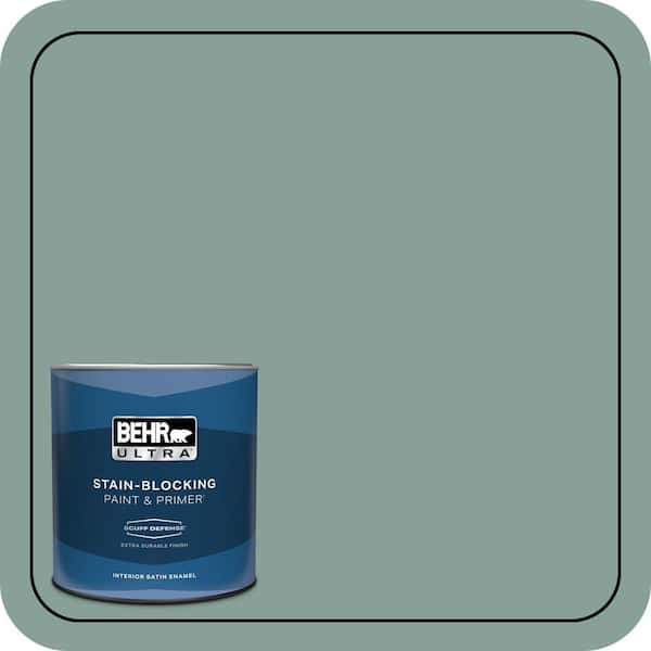 BEHR ULTRA 1 qt. #480F-4 Mermaid Net Extra Durable Satin Enamel Interior Paint & Primer
