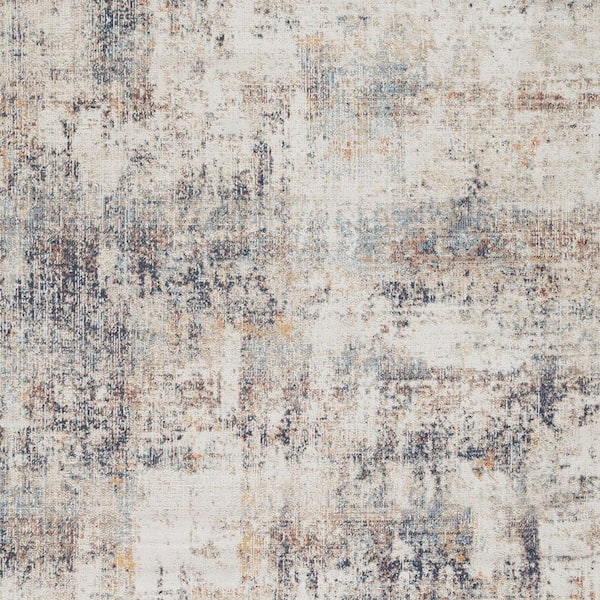 Selena  Blue, Ivory and Taupe Geometric 5 ft. x 7 ft. Area Rug
