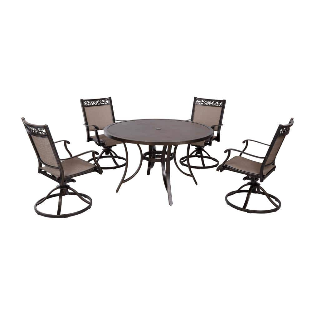 Afoxsos 5-Piece Aluminum Patio Furniture Outdoor Dining Set with 4 ...