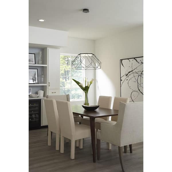 Progress Lighting Geodesic LED Collection Matte Black LED Mid-Century Modern Large Pendant Hanging Light