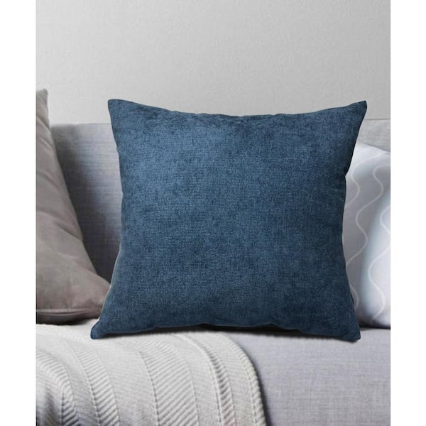 Harper Lane Carson Chenille Throw Pillow 17 in. x 17 in. Ensign Blue