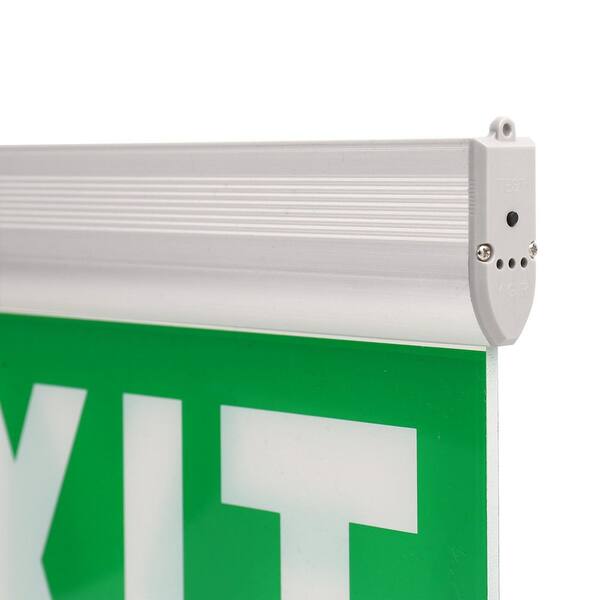 YANSUN 3-Watt Green LED Edge Lit Exit Sign Brushed Aluminum
