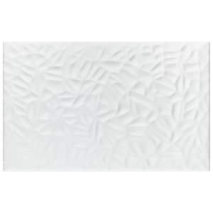 More Petal Matte White 9-7/8 in. x 15-3/4 in. Ceramic Wall Take Home Tile Sample