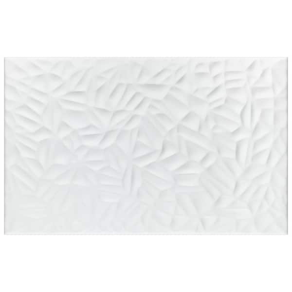 Merola Tile More Petal Matte White 9-7/8 in. x 15-3/4 in. Ceramic Wall Take Home Tile Sample