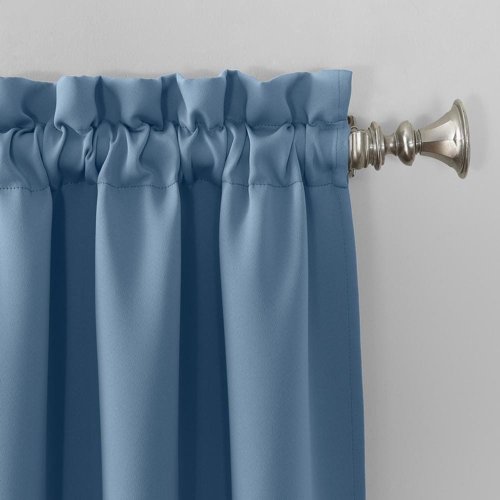 Sun Zero Vintage Blue 54" x 63" Room Darkening Curtain Panel