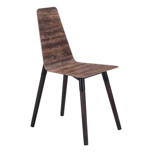ZUO Ignore Distressed Brown Fir Wood Dining Chair