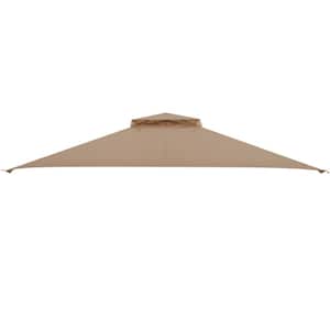 10 ft. x 12 ft. Brown Polyester Gazebo Replacement Top with Air Vent and Drainage Holes