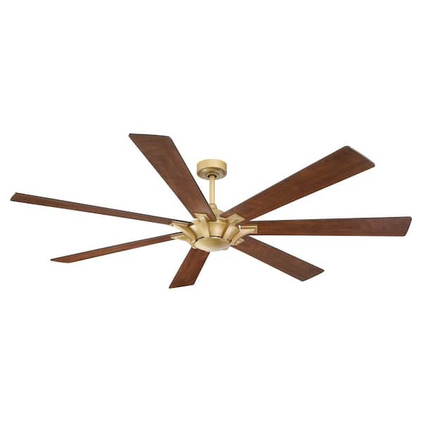 Parrot Uncle 72 in. Gold Reversible 7-Blade Ceiling Fan with Remote Control