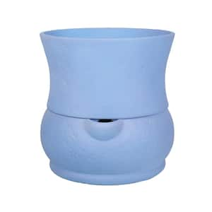 10 in. Dia x 10 in. H Composite Self Watering Belly Pot in Blue