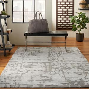 Symmetry Ivory/Taupe 5 ft. x 8 ft. Abstract Contemporary Area Rug