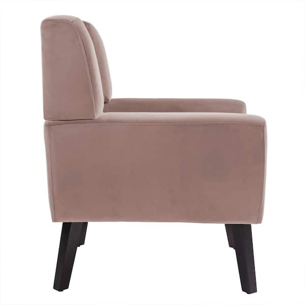Uixe Skin Pink Velvet Upholstery Arm Chair (Set of 1) SF0003