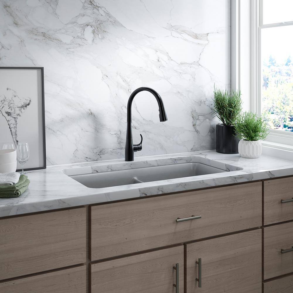 Matte Black Touchless Pull-Down Kitchen Faucet with Sprayhead