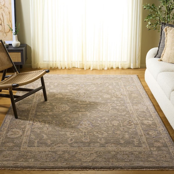 Samarkand 6 ft. x 9 ft. Gray Traditional Oushak Floral Area Rug