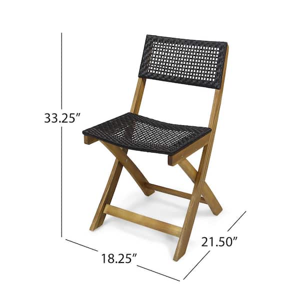 YRLLENSDAN 3-Piece Patio Bistro Set Wood, Outdoor Furniture Set Folding Bistro Table Chairs Set Wood Patio Bistro Set Nature