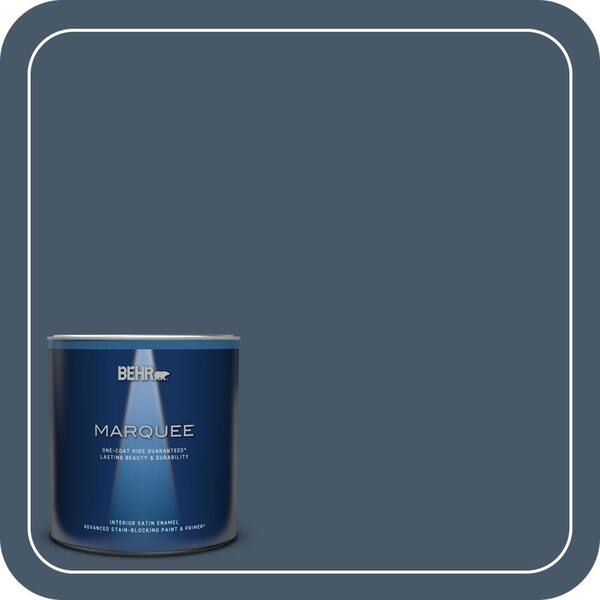 BEHR MARQUEE 1 qt. #QE-55 Harbour Satin Enamel Interior Paint & Primer